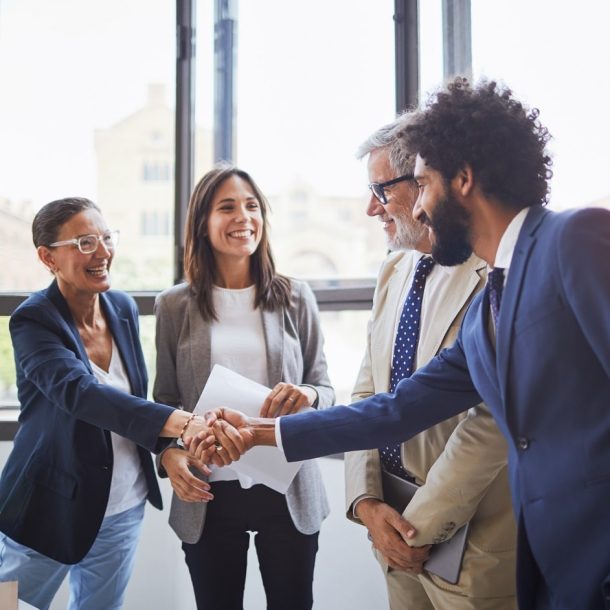The List Diverse group of professionals shaking hands